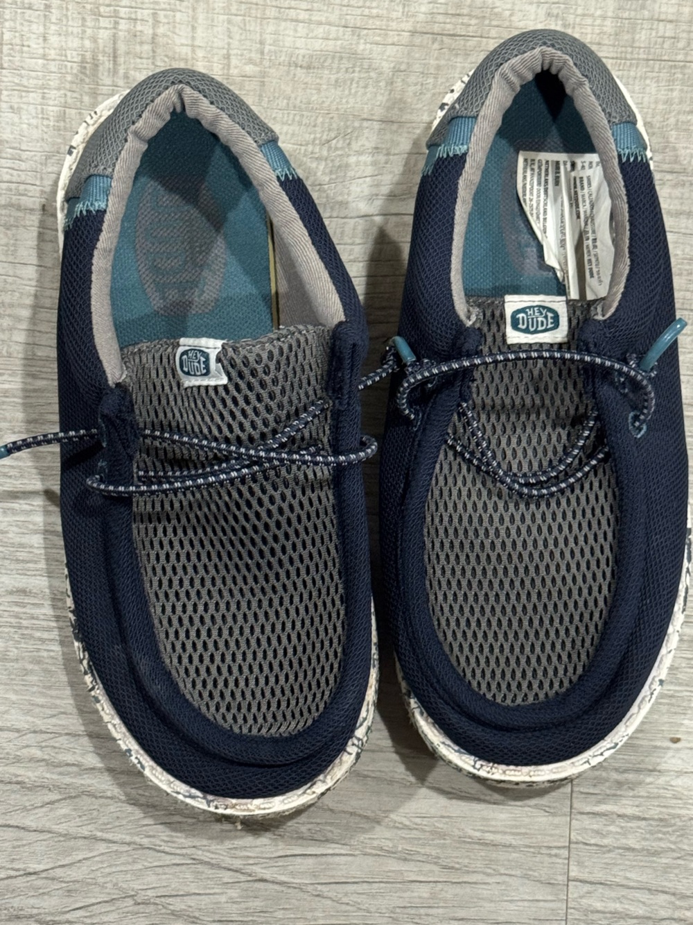 Hey Dude Kids Navy and Gray Slip-On Sneakers